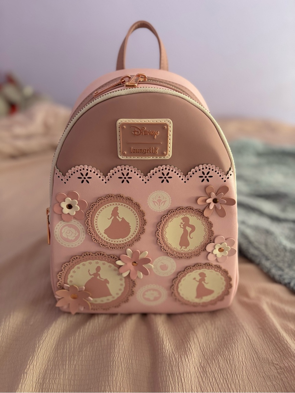 Loungefly Pink Floral Princess Mini Backpack